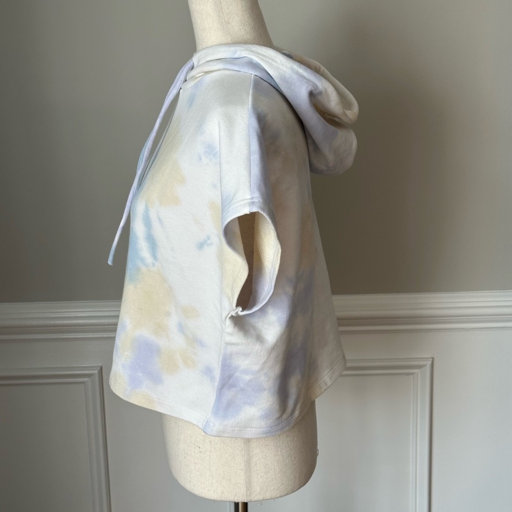NEW Elodie Tie-Dye Short Sleeve Cropped Hoodie size Large - Picture 5 of 10